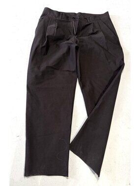Lululemon Utilitech Twill Pleated Black Trouser Relaxed Straight Fit Men’s Sz 40